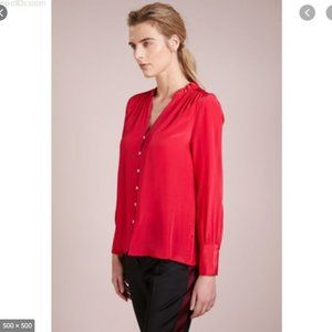 J. Crew Silk ruffle neck blouse
